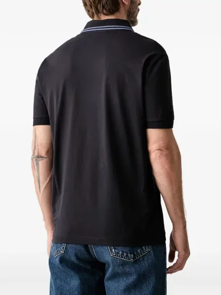 Поло тениска Armani Exchange с автограф черно