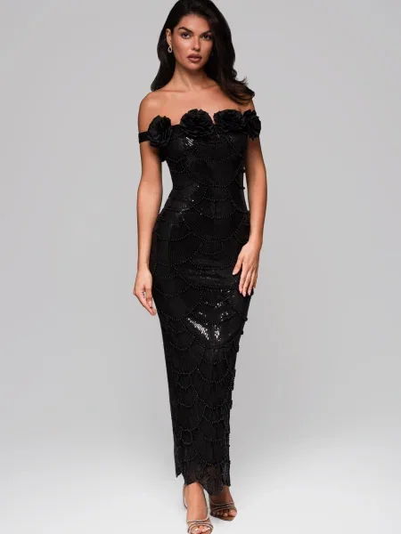 Rochie de seară Edoti de costum negru