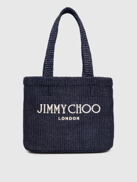 Сумка-тоут з рафії East-West Jimmy Choo синя