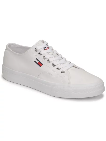 Superge Tommy Jeans z vezalkami s čipko bela