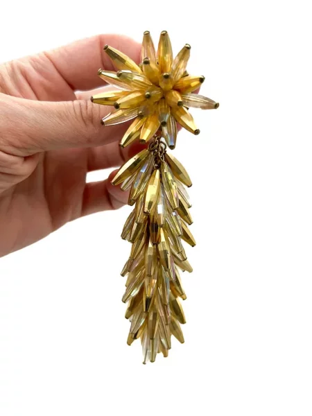Обеци Jennifer Gibson Jewellery мъниста златисто