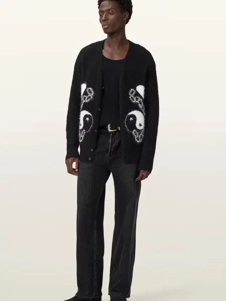 Шерстяной кардиган Allsaints черный