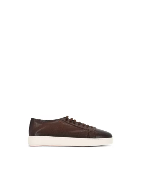 Lniane sneakersy Santoni brązowe