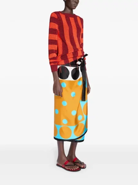 Pulover cu dungi Dries Van Noten cu dungi roșu