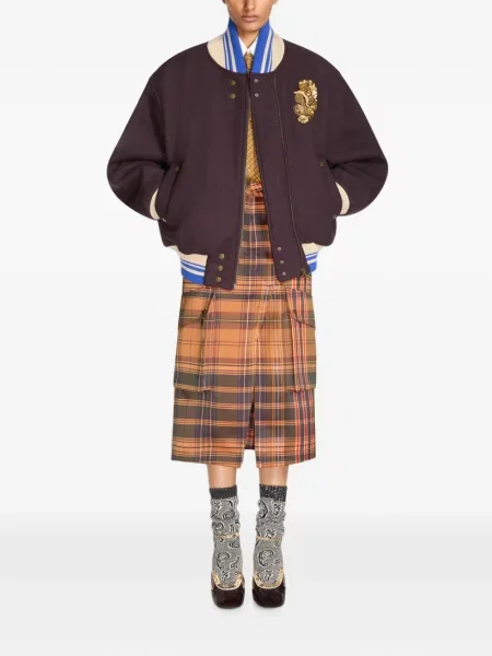 Geacă bomber Dries Van Noten de lână violet