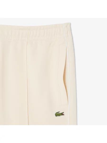 Lacoste Spodnie Dresowe Piqué Z Ozdobną Lamówką beżowy
