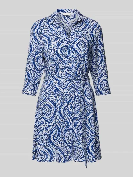 Sukienka koszulowa z z wiązanym Apricot niebieska