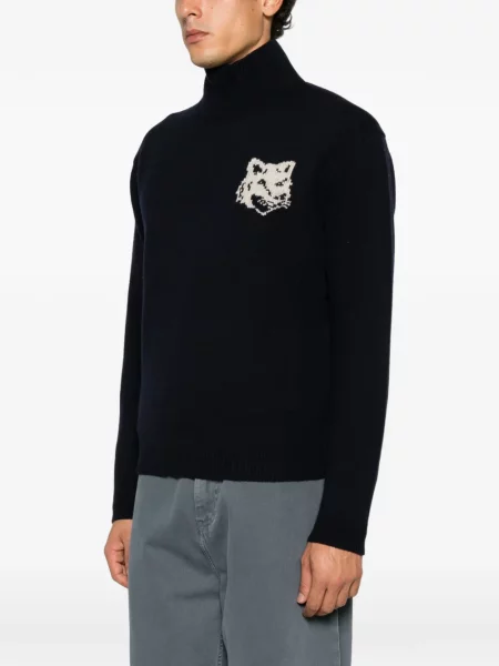 Pulover Maison Kitsune albastru