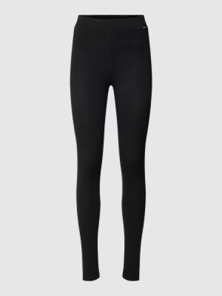 Legginsy z detalem z logo Skiny czarne