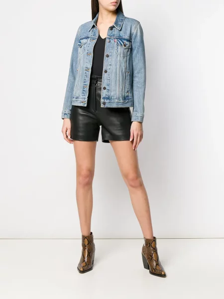 Marškinėliai Rag & Bone v formos iškirpte juoda