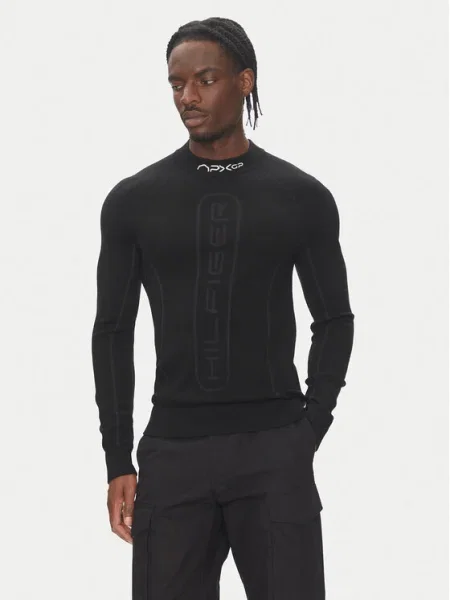 Tricou mânecă lungă Tommy Hilfiger negru