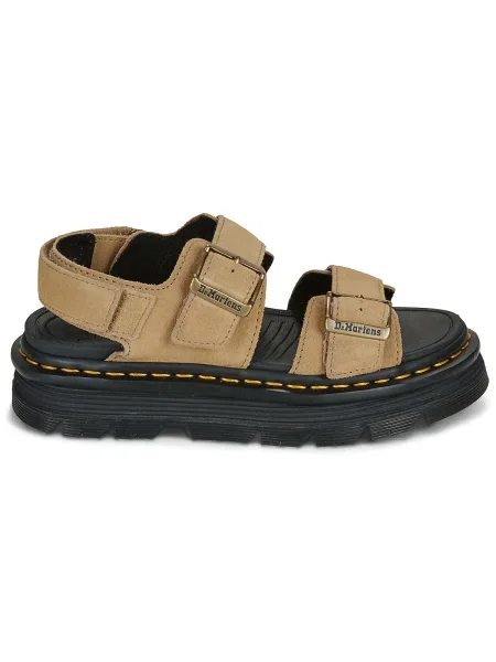 Pantofi Dr. Martens din piele de căprioară cu platformă bej
