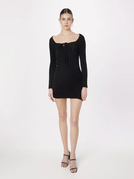 Nasty Gal Rochie tricotat Chenille' negru