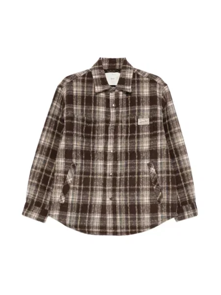 Koszula Dunst w kratkę flanelowa brązowa