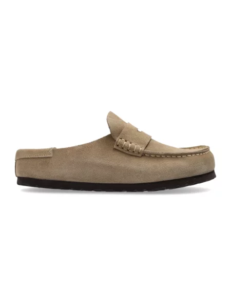 Klapki Birkenstock skórzane beżowe