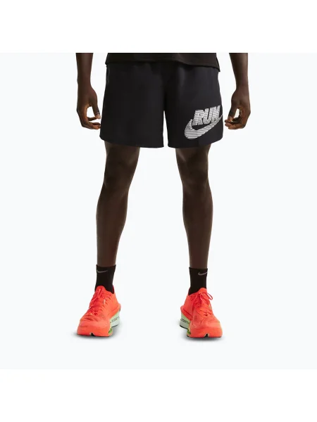 Pantaloni scurți pentru bărbați Nike Challenger Dri-Fit Brief-Lined 7" black/white alb