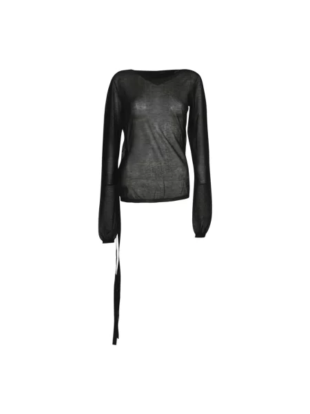 Długi top Ann Demeulemeester z długim rękawem czarny