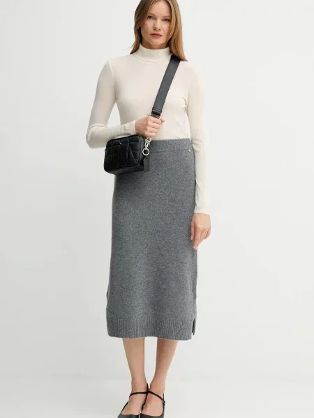 Вовняний светр Mos Mosh легкий гольф чорний