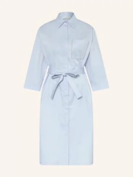 Peserico Sukienka Koszulowa Z Kamieniami Ozdobnymi I Rękawami blau