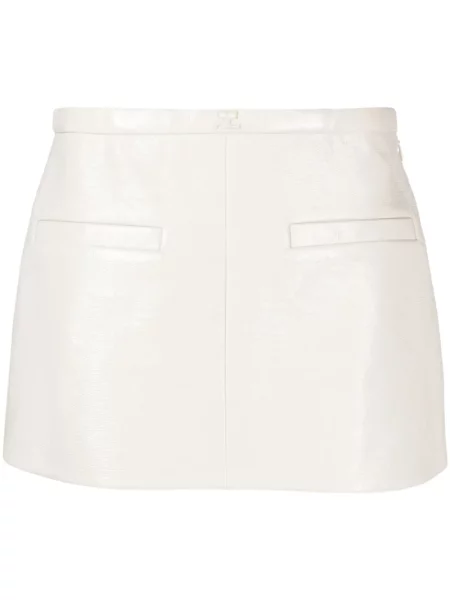 Spódnica skórzana Courreges biała
