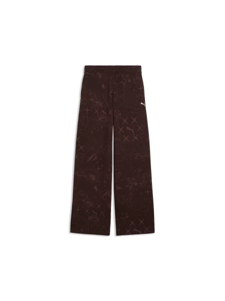 PUMA spodnie Street Glam Slouchy Akcesoria S brązowy