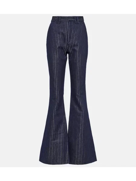 Blugi evazați Balmain cu dungi albastru