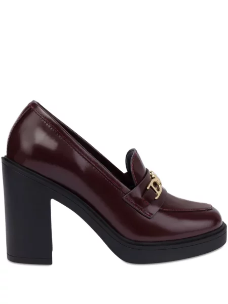 Pantofi cu toc Love Moschino din piele roșu