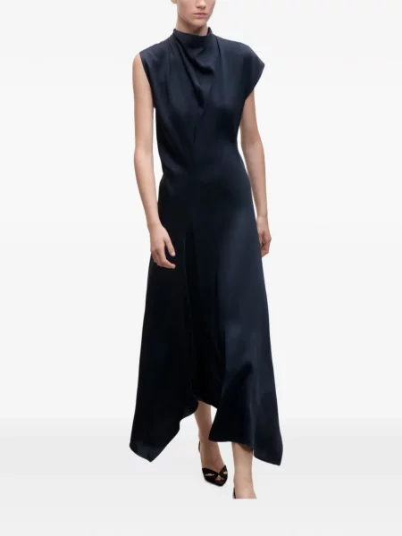 Rochie midi Victoria Beckham drapată albastru