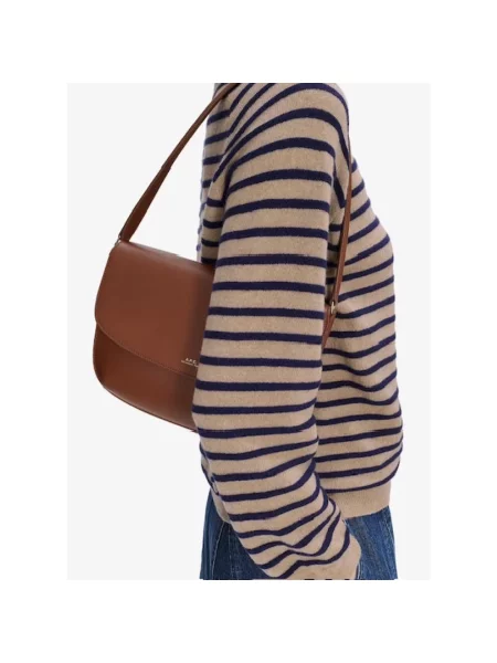 A.P.C. torebka skórzana sac sarah shoulder brązowy