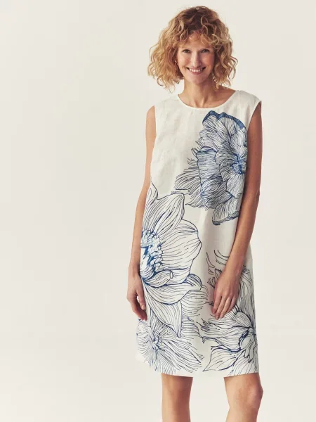 TATUUM Rochie MEAVE albastru / murdar alb