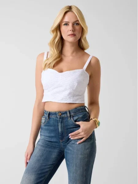 Классический топ Guess белый