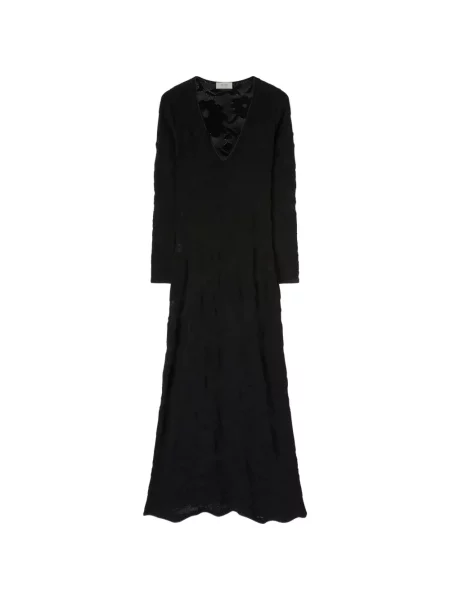Rochie maxi Retori cu model floral tricotate negru