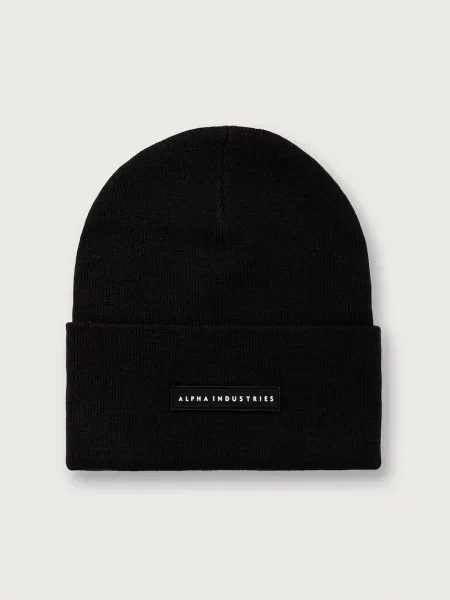 Alpha Industries czapka beanie Rubber Logo czarna