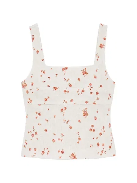 Top Reformation cu model floral cu imagine