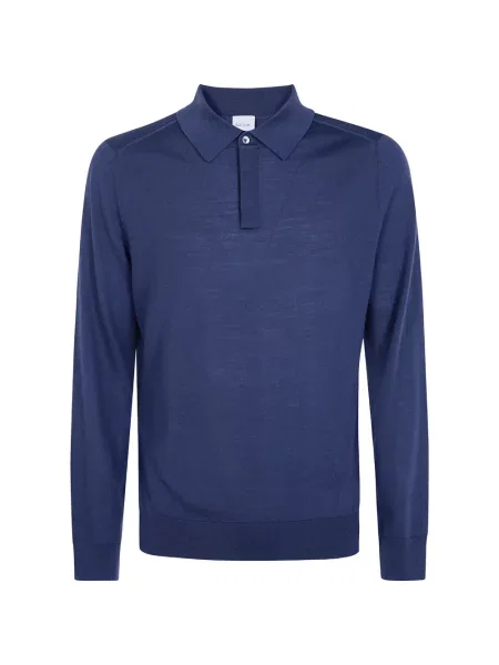 Tricou polo Paul Smith de lână albastru