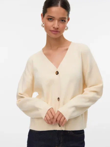 VERO MODA Kardigán VMSABA žltohnedá