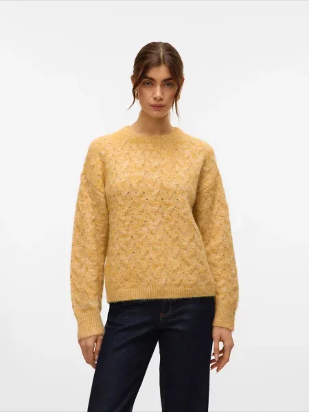 VERO MODA Pulover VMIDA auriu galben