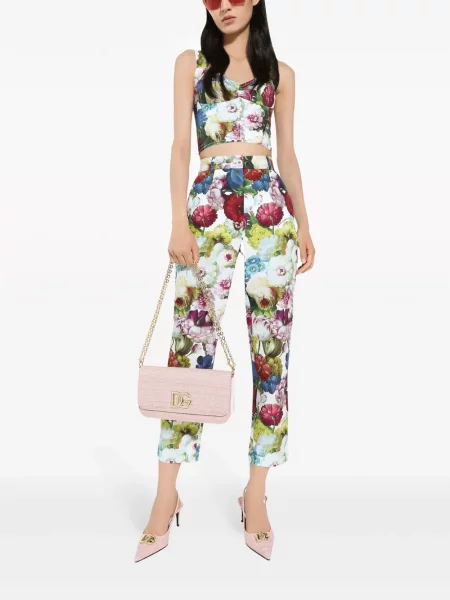 Gėlėtas raštuotas liemenėlė Dolce & Gabbana balta