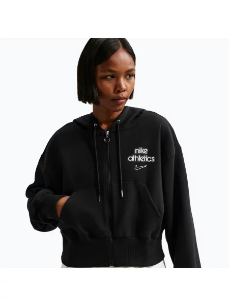 Bluză pentru femei Nike Phoenix Full-Zip Hoodie black negru