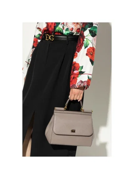 Torebka Dolce And Gabbana skórzana szara
