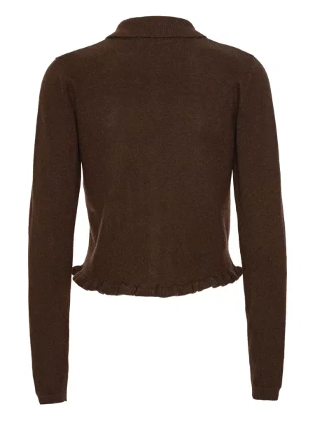 Cardigan Rotate Birger Christensen cu volane maro