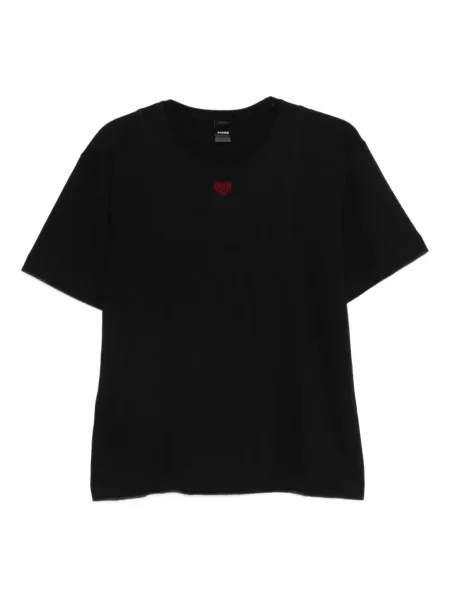 Tricou Pinko cu motiv cu inimi negru