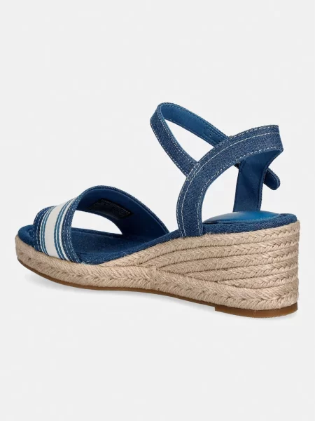 Tommy Hilfiger sandały na koturnie MID WEDGE ESPAD WEBBING niebieskie