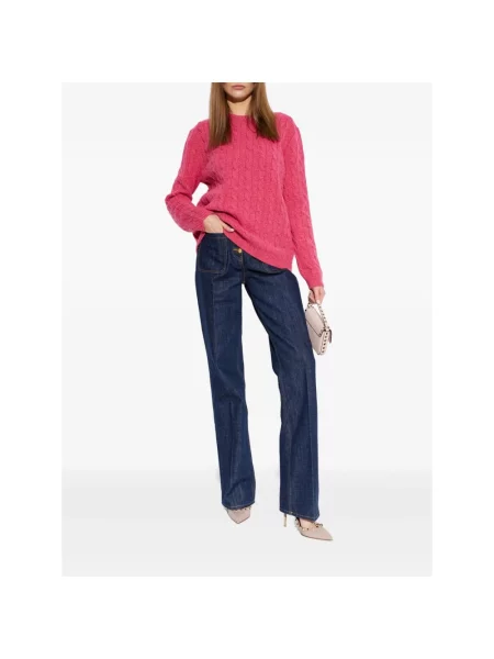 Sweter Valentino wełniany różowy