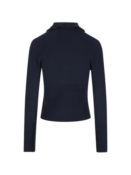 Gulerat cardigan Chloé cu broderie albastru