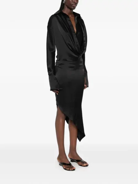 Rochie midi Vestiaire D'un Oiseau Libre asimetrică drapată negru