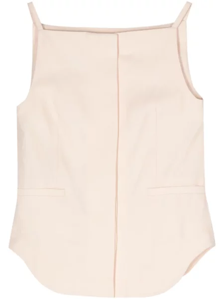 Top Loulou Studio din țesătură twill roz