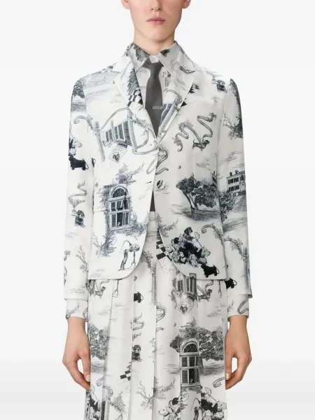 Sacou Thom Browne lung alb