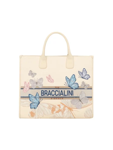 Torebka Braccialini żakardowa beżowa