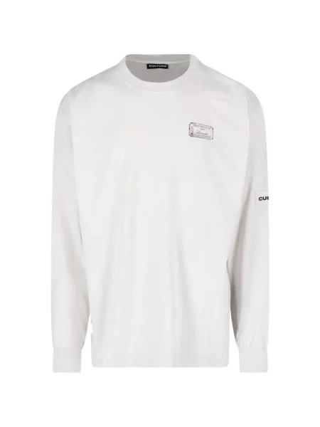 Lung tricou Cultura cu autograf alb